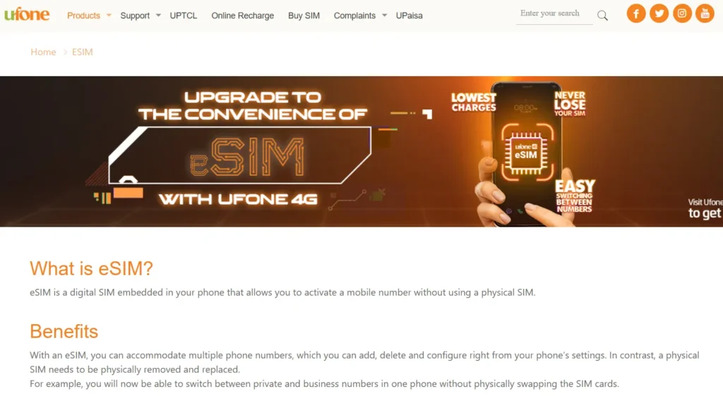 ufone esim